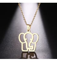 Kişiye Özel 925 Ayar Gümüş İçi Boş Fil Kolye (Gold)