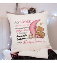 Yeni Doğan ( Hoşgeldin Bebek) Kız Bebek Yastığı Kişiye Özel