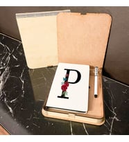 P Harfi Ahşap Kutulu Defter Kalem Set