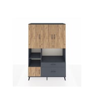 Hyperion Dolap 7 Raflı 2 Çekmeceli 5 Kapaklı 132x44x195 Antrasit-Çam/Antrasit
