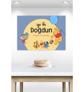 Winnie The Pooh Temalı Doğum Günü * Branda Afiş 50x70 cm