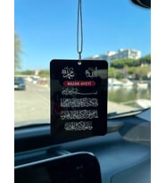 Siyah Pleksi Ayetel Kürsi Ve Nazar Dualı Arapça Araba Süsü Dikiz Aynası Süsü Araba - Çift Taraflı (Parlak Siyah)