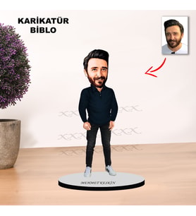KİŞİYE ÖZEL KARİKATÜR ERKEK TASARIMLI BİBLO XKB9