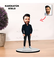 KİŞİYE ÖZEL KARİKATÜR ERKEK TASARIMLI BİBLO XKB9