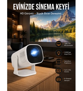 Taşınabilir Sinema Oyun Projektörü Akıllı Projeksiyon Android 11 Yeni Nesil