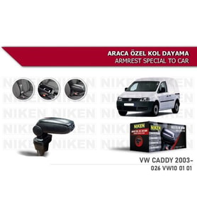 Vw Caddy Araca Özel Kol Dayama Kolçak 2003 ve sonrası Niken (Siyah)
