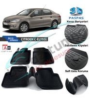 Citroen C-Elysee Havuzlu 3D Paspas Niken Siyah 2012 Sonrası