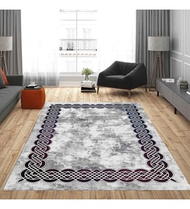 Eliana Home Dijital Baskı Yıkanabilir Kaymaz Taban Salon Halısı Ve Yolluk LNA0975-FNL224 (Gri)