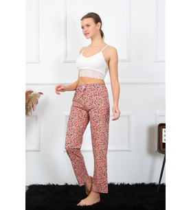 Akbeniz Kadın Pamuklu Alt Pijama 27460 (Somon)