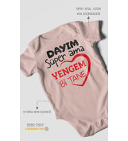 Dayım süper ama yengem bir tane Kısa Kollu Bebek Body %100 Pamuk