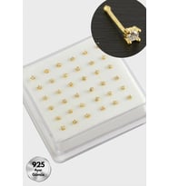 2 mm Kare Zirkon Tek Taşlı Gümüş Hızma 36 Adet