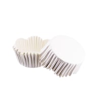 Cupcake Kalıbı Pet Kapsül Dalgalı Kek Kalıbı 65X38 MM (100 Adet)  Beyaz