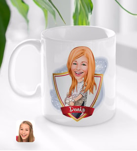 BK Gift Kişiye Özel İsimli Kadın Karikatürlü Beyaz Kupa Bardak-11