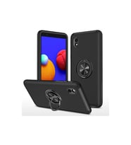 Samsung Galaxy A01 Core Kılıf Elit Yüzüklü Kapak - Siyah