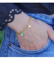 Gold Kaplama Gümüş Dilek Bilekliği