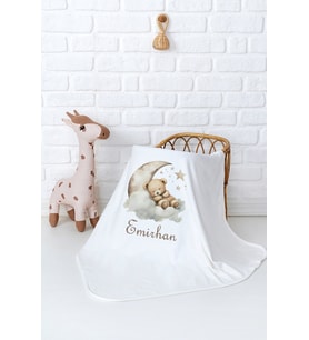 Pia Baby Premium %100 Pamuk Çift Kat Penye Bebek Battaniyesi 80x80 cm 5048-11 (Krem)