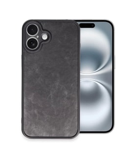 Newface Apple iPhone 16 Plus Kılıf Aras Deri Kapak - Siyah