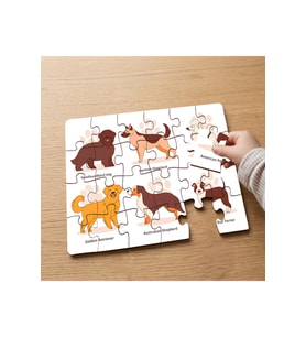 Köpekleri Tanıyalım - Hayvan Cinsleri Tasarımlı 24 Parça Ahşap Çocuk Puzzle MPK0670