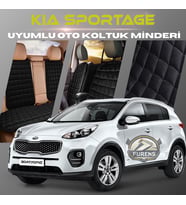 Kia Sportage Siyah Renk Tay Tüyü Cepli & Terletmez Sırtlı Oto Koltuk Minder Seti - Koltuk Koruma Kılıfı (ÖN & ARKA TAM SET)