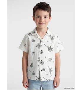 LCW Kids Ekru Erkek Çocuk Kısa Kollu Gömlek