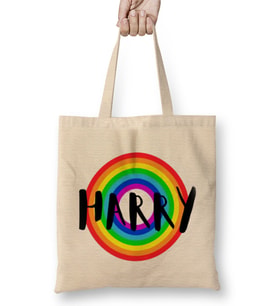 PRINCE HARRY- Retro Rainbow Style Bez Çanta Uzun Saplı