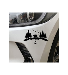 Vahşi Orman Macera Tasarım Su Geçirmez Çıkarılabilir Oto Sticker Siyah 18*33 Cm