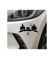 Vahşi Orman Macera Tasarım Su Geçirmez Çıkarılabilir Oto Sticker Siyah 18*33 Cm