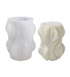Silikon Büyük Dalga Mum Kalıbı Sütun Mum Kalıbı 9.1X7.3 CM