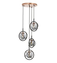 AVONNI AV-60291-4T-BSY Siyah Boyalı Modern Avize E14 Metal Cam 35cm