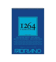 Fabriano 1264 Mix Media Çok Amaçlı Defter 300 gr A5 15 yp Üstten Spiralli 