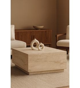 90x90cm Traverten Kare Orta Sehpa Lizbon Model