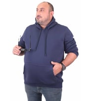 Starbattal Büyük Beden Erkek Basic Sweat Kapüşonlu 11700 INDIGO