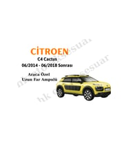 Citroen C4 Cactus 06/2014 - 06/2018 Sonrası Araca Özel Uzun Far A