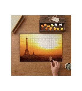 Eyfel Kulesi Manzarası - Günbatımı Tasarımı 240 parça Ahşap Puzzle Ahşap Kutuda MP01509