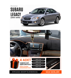 SUBARU LEGACY (2003-2009) Uyumlu Torpido Örtüsü Torpido Kılıfı - Siyah Kahverengi
