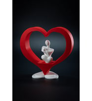 MYCRAFT3D Anneler Günü Hediyesi Kalp İçinde Anne Bebek Figürü 3D Baskı Dekoratif Biblo Duygusal Tasarım Masaüstü Obje