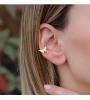 Kelebek Modeli Gold Kaplama Gümüş Kıkırdak