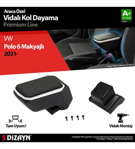S-Dizayn VW Polo 6 Makyajlı Kol Dayama Kolçak ABS Vidalı Gri 2021 Üzeri A+ Kalite