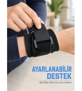 Bilek Destekliği Ayarlanabilir Çift Bantlı Cırtlı Sporcu Bilekliği