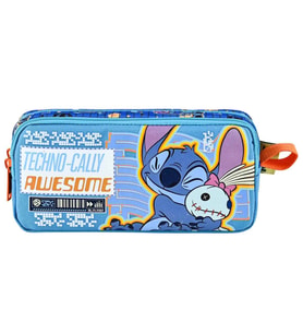 Stitch Desenli Mavi Kalem Kutusu