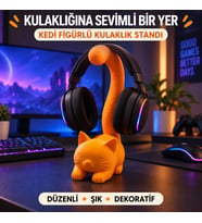 Kedi Figürlü Oyuncu Kulaklığı ASKILIK – Dekoratif Masaüstü Aksesuarı