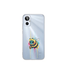 General Mobile 23SE ile uyumlu Splash arı tasarımlı şeffaf silikon kılıf