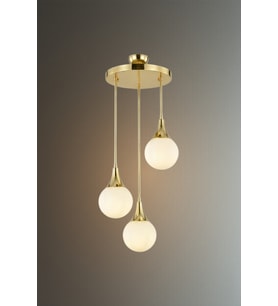 Auravia Sarkıt 3'lü Camlı Avize - Şık Modern Avize (Gold)