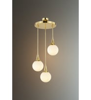 Auravia Sarkıt 3'lü Camlı Avize - Şık Modern Avize (Gold)