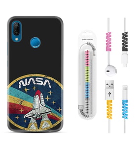 Huawei P20 Lite Mate 10 20 Lite Pro P40 Lite KılıfKablo Koruma Spiral Silikon Nasa 1326
