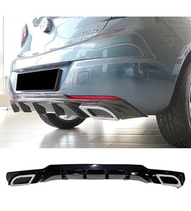 Opel Astra K Sport Difüzör Piona Black + Egzoz Ucu Kromlar 2015 2016 2017 2018 2019 2020 2021