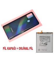 Samsung Galaxy A31 A315 Arka Pil Batarya Kapağı + PİL SİYAH