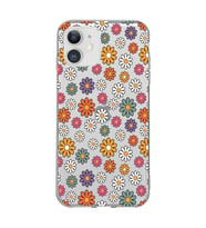 Iphone 11 Uyumlu Çiçek Desenli Şeffaf Telefon Kılıfı