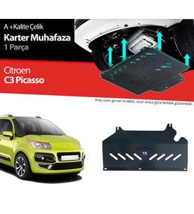 Citroen C3 Picasso Çelik Karter Muhafaza Koruma 2009 2010 2011 2012