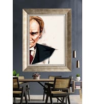 Gümüş Çerçeveli Atatürk Tablo za424